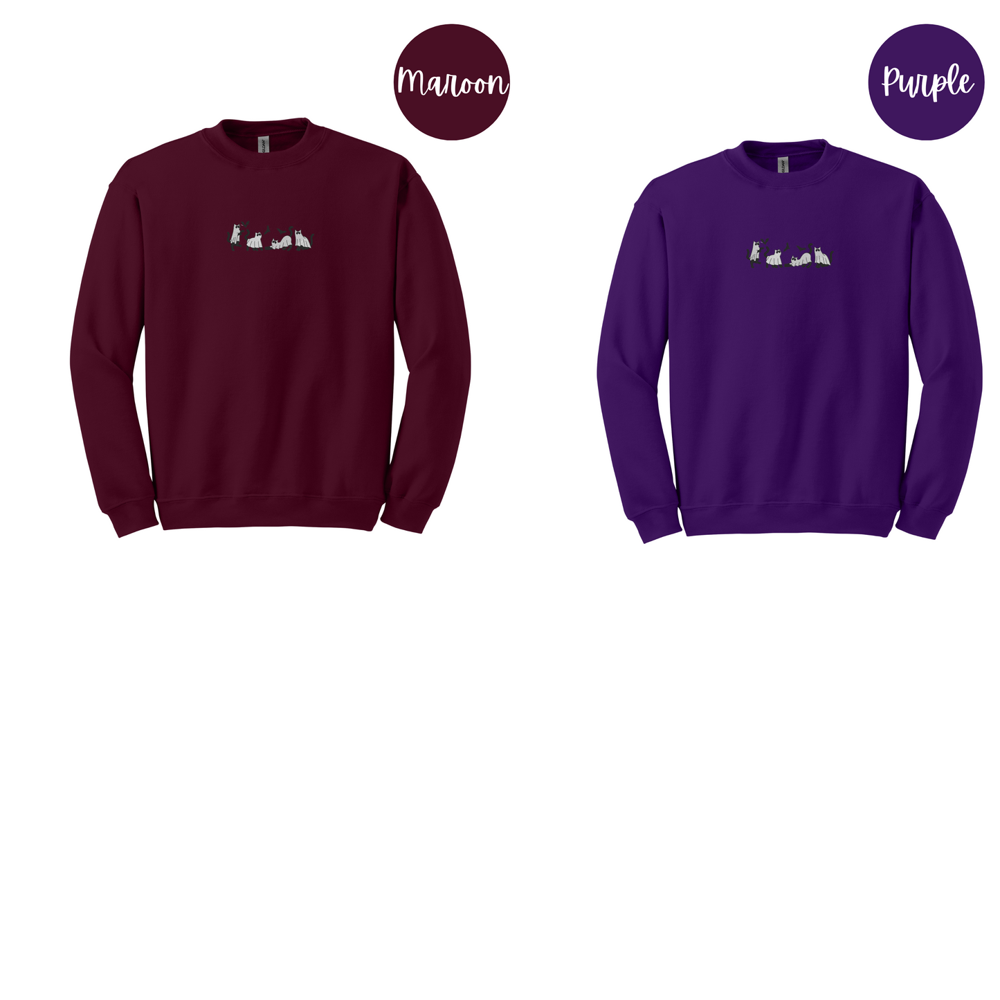 Ghost Cats Embroidered Sweatshirt