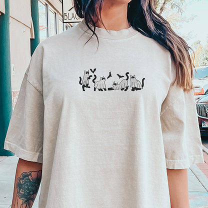 Ghost Cats Embroidered Tee